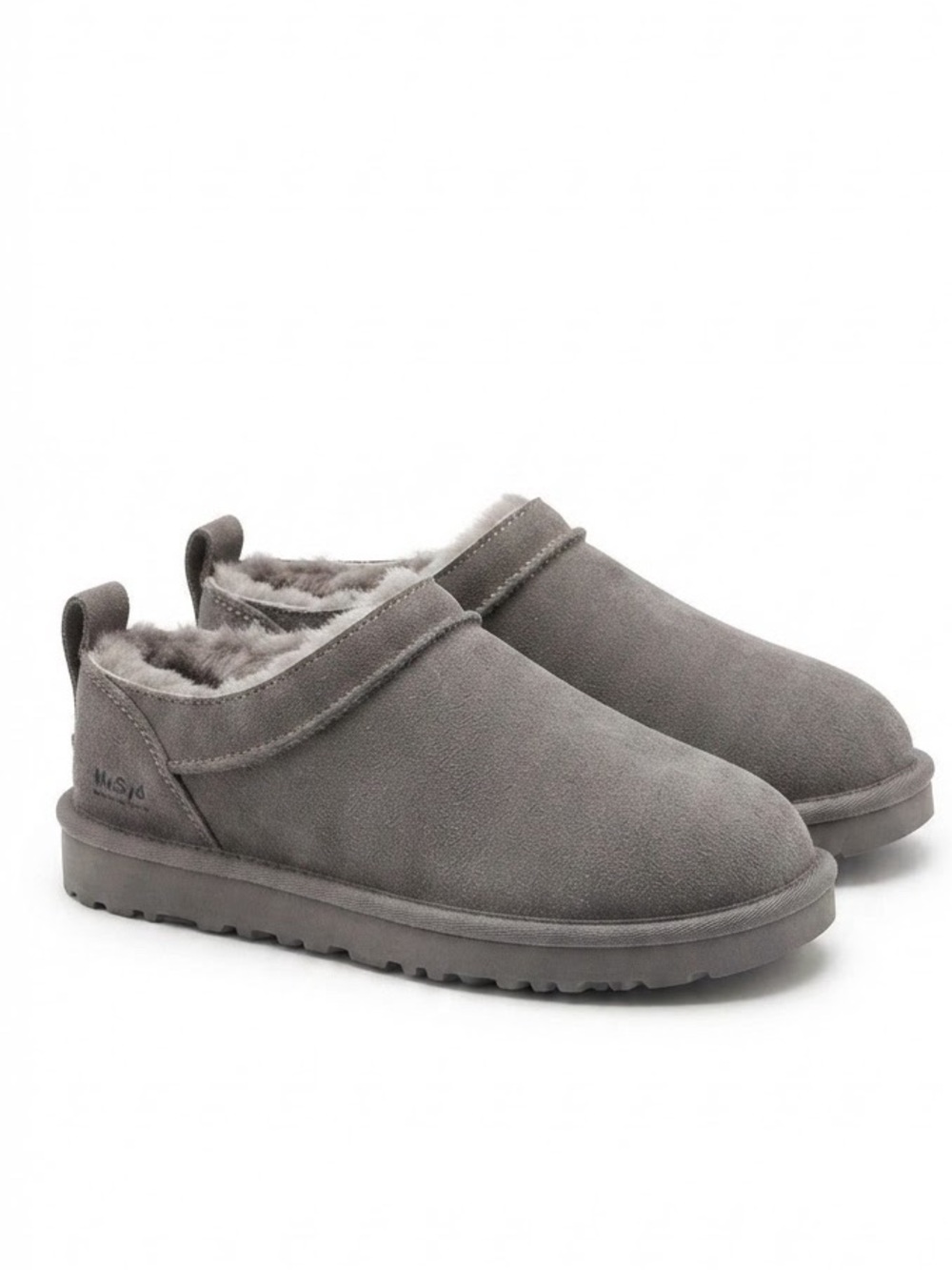 Mel Syd Australia Suede and Sheepskin Slip-On Clogs